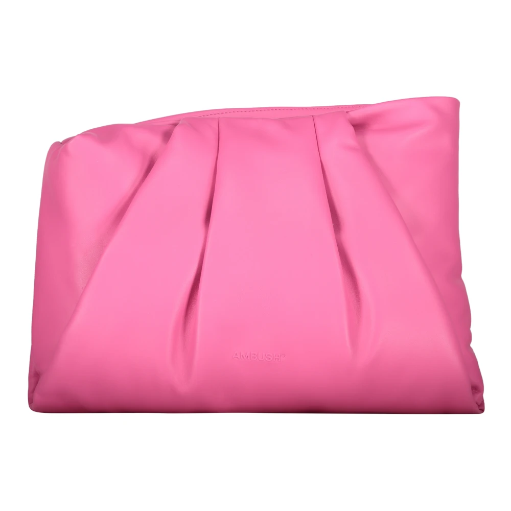 Ambush Luxe Leren Clutch Pink Dames