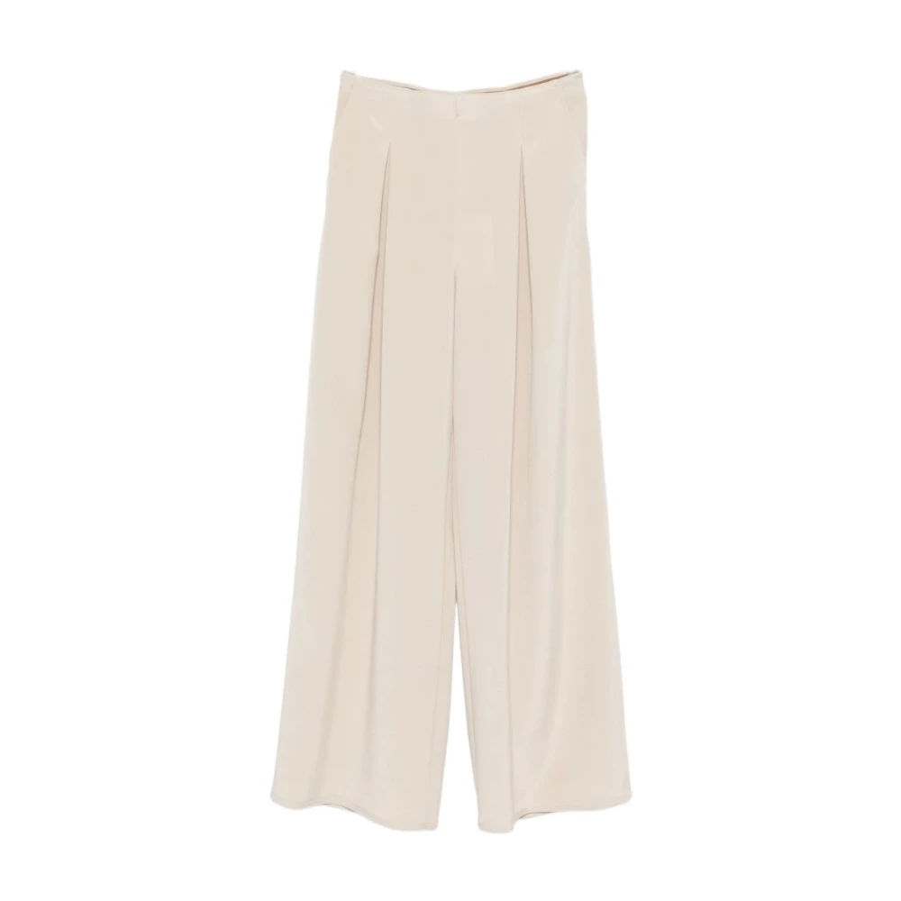 Max Mara Women's Beige Palude Pleated Wide-Leg Trousers - Wide Trousers - 2XS - Trousers