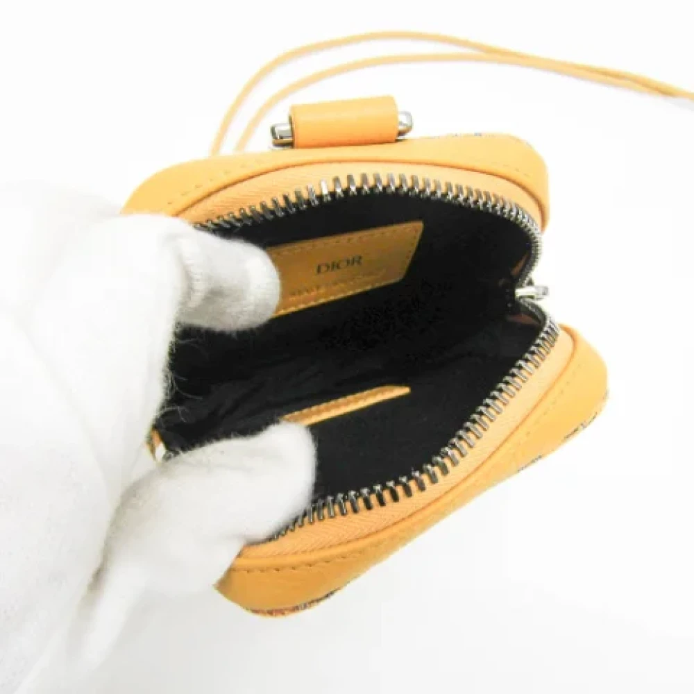 Dior Vintage Pre-owned Leather pouches Yellow Dames