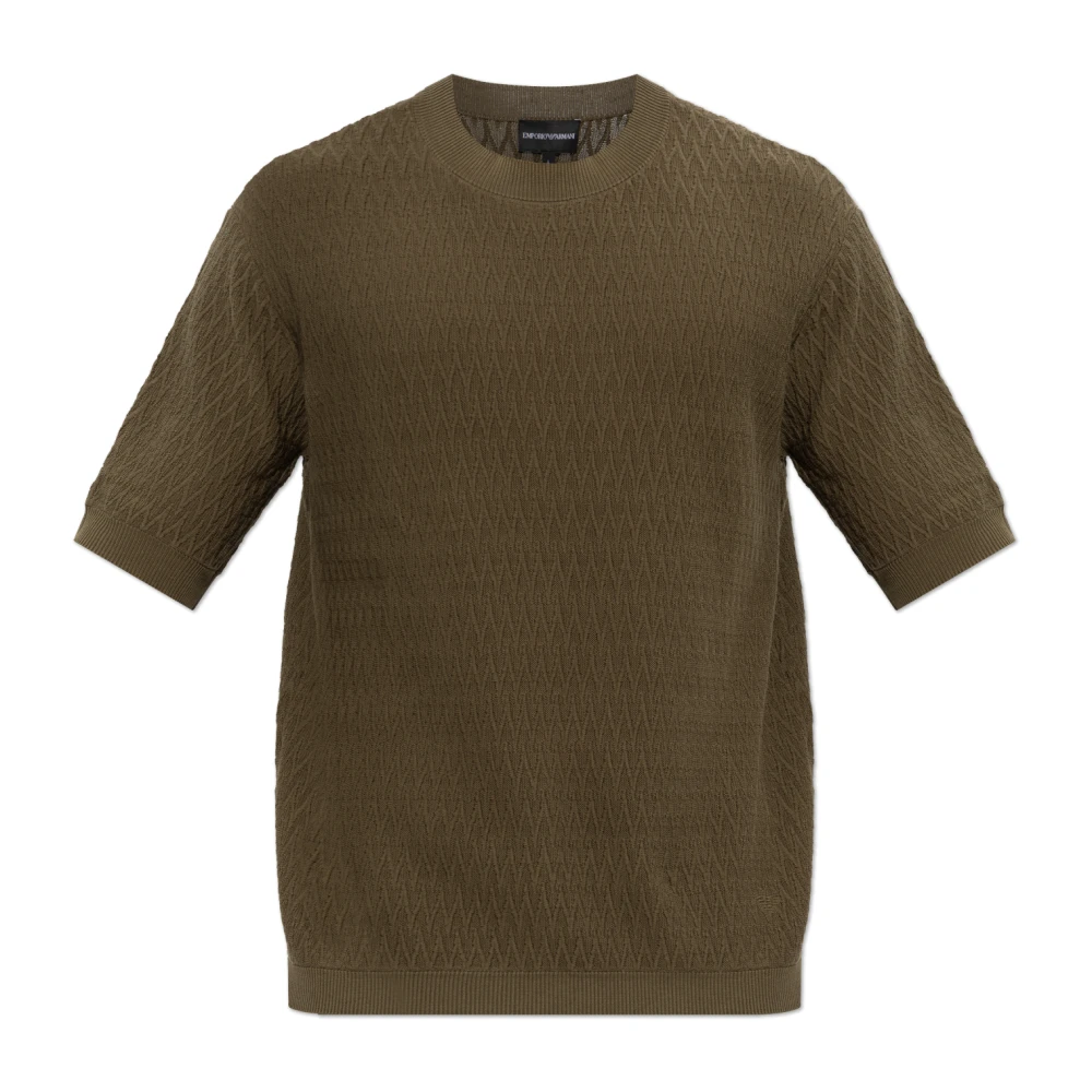 Emporio Armani Uomo Verde - Maglione Girocollo Jacquard Chevron - Knitwear - L