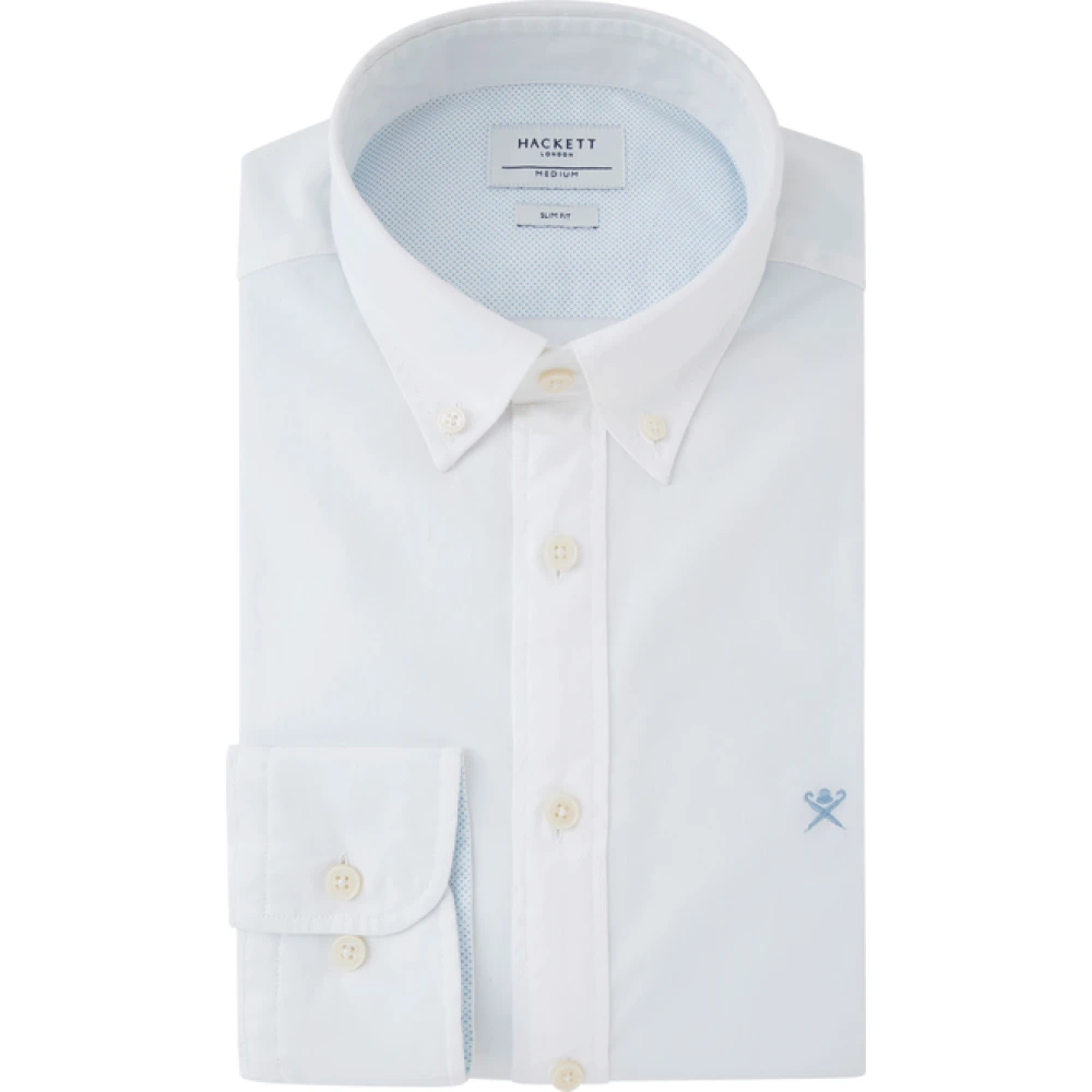Hackett Oxford Overhemd in Garment Dyed Stijl White Heren