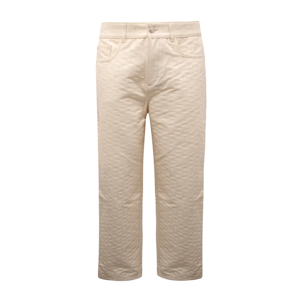 Gcds White Denim Trousers Made In Italy - Male - Straight Fit Jeans - M - Jeans