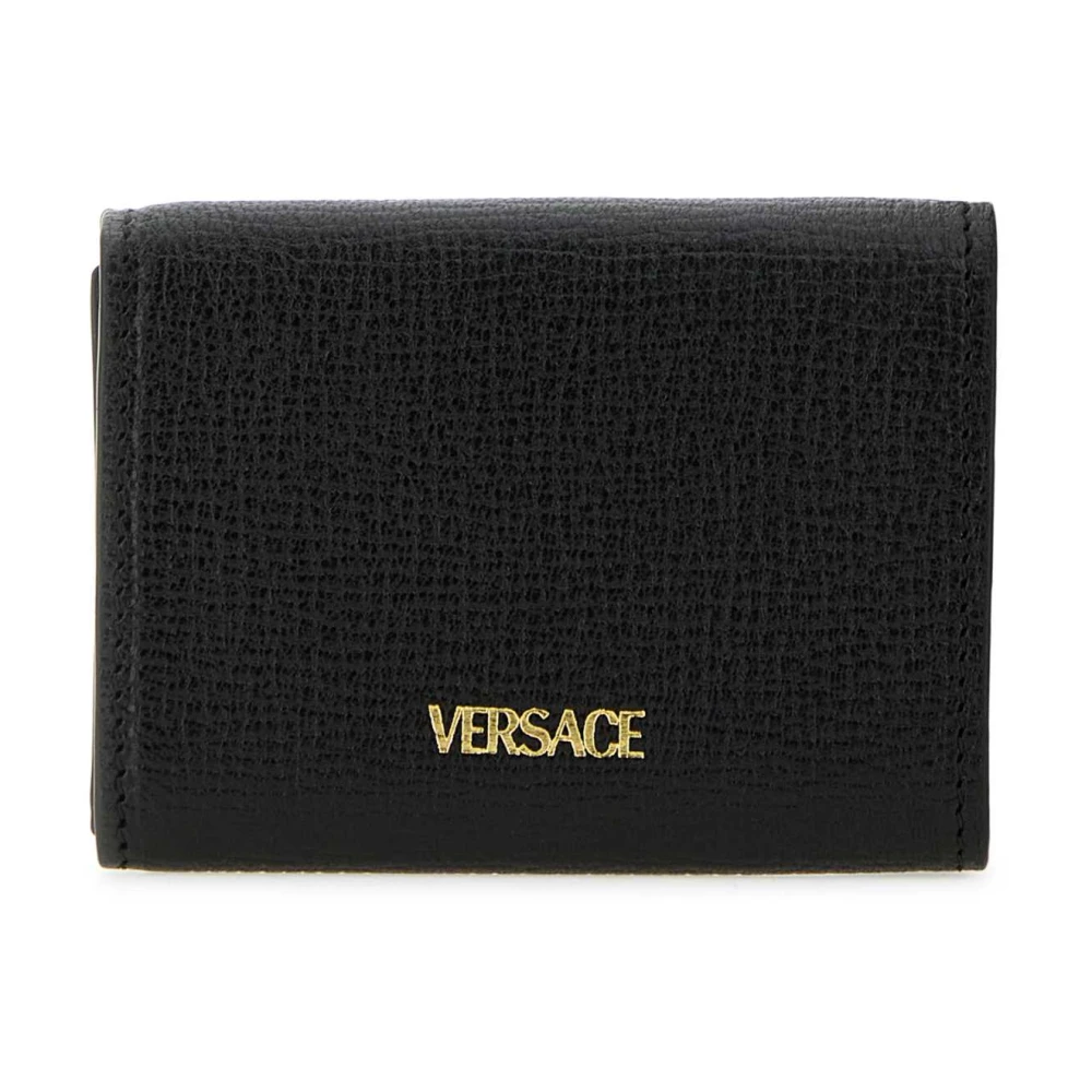 Versace Stijlvol Zwart Leren Portemonnee Black Heren