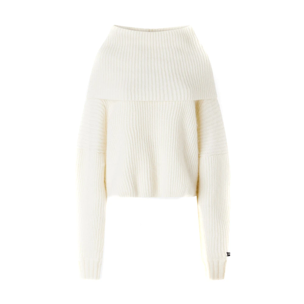 Pinko , Turtlenecks, Female, White, S, White Knitted Casual Jumper - Image 2