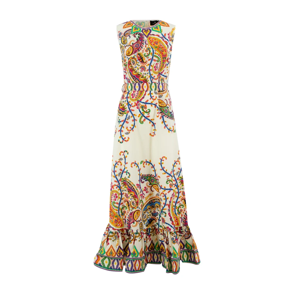 Etro Women's Multicolor Maxi Dresses, M, Long Sleeveless Maxi Dress
