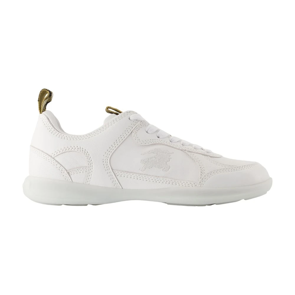 Burberry Women's White Embroidered Leather Trainers - Sneakers - 7 Uk - Shoes
