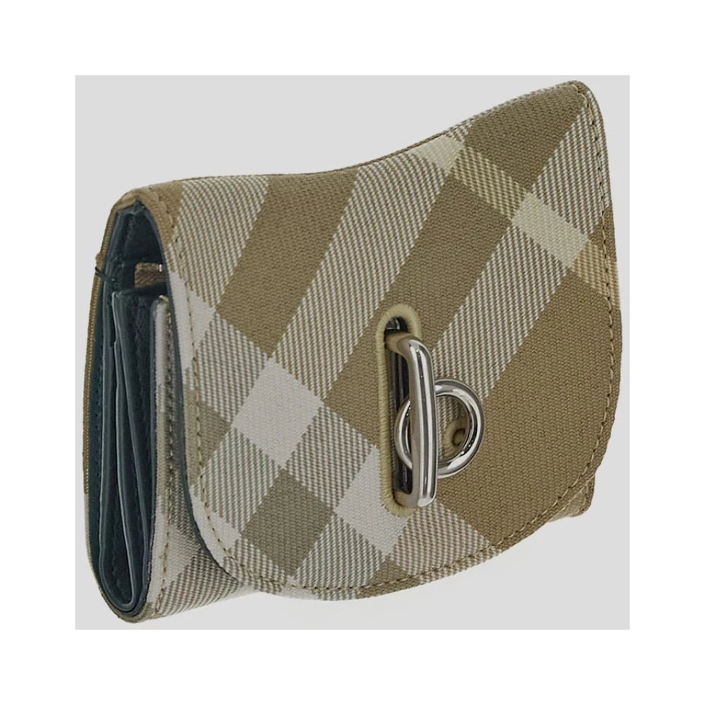 Burberry Polyester Check Wallet Beige Dames