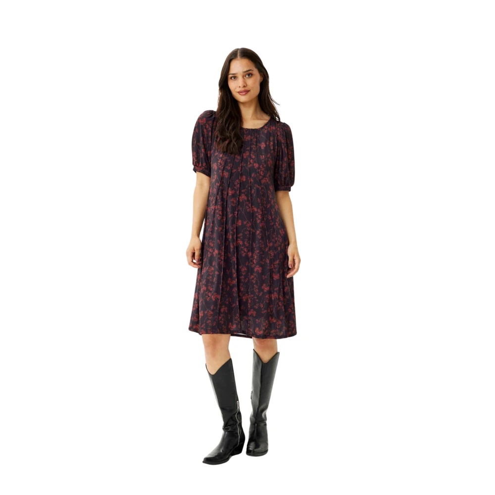 IN Front Rode Lucette Jurk met 1 2 Mouwen Multicolor Dames