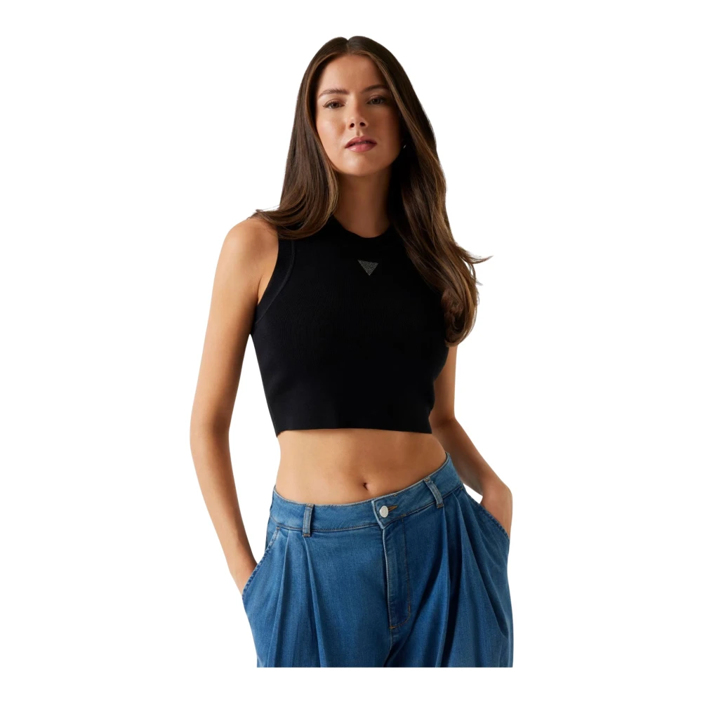Guess , Sleeveless Tops, Female, Black, M, Alexia Tank Top