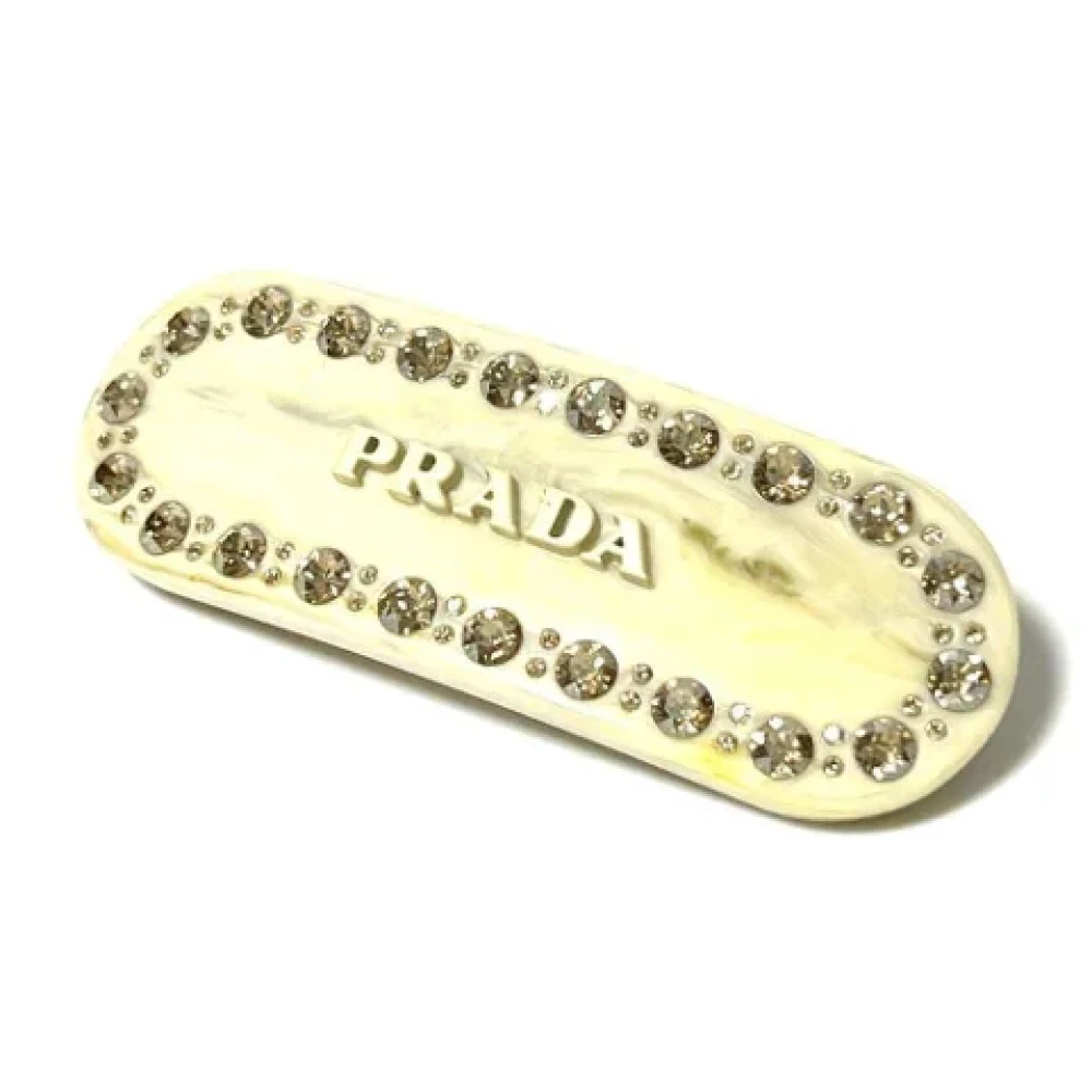 Prada Vintage Pre-owned Metal hair-accessories Beige Dames