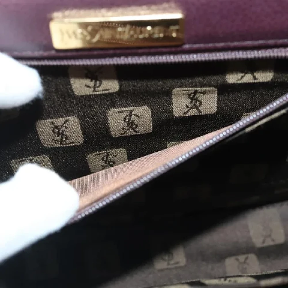 Saint Laurent Vintage Pre-owned Leather shoulder-bags Purple Dames