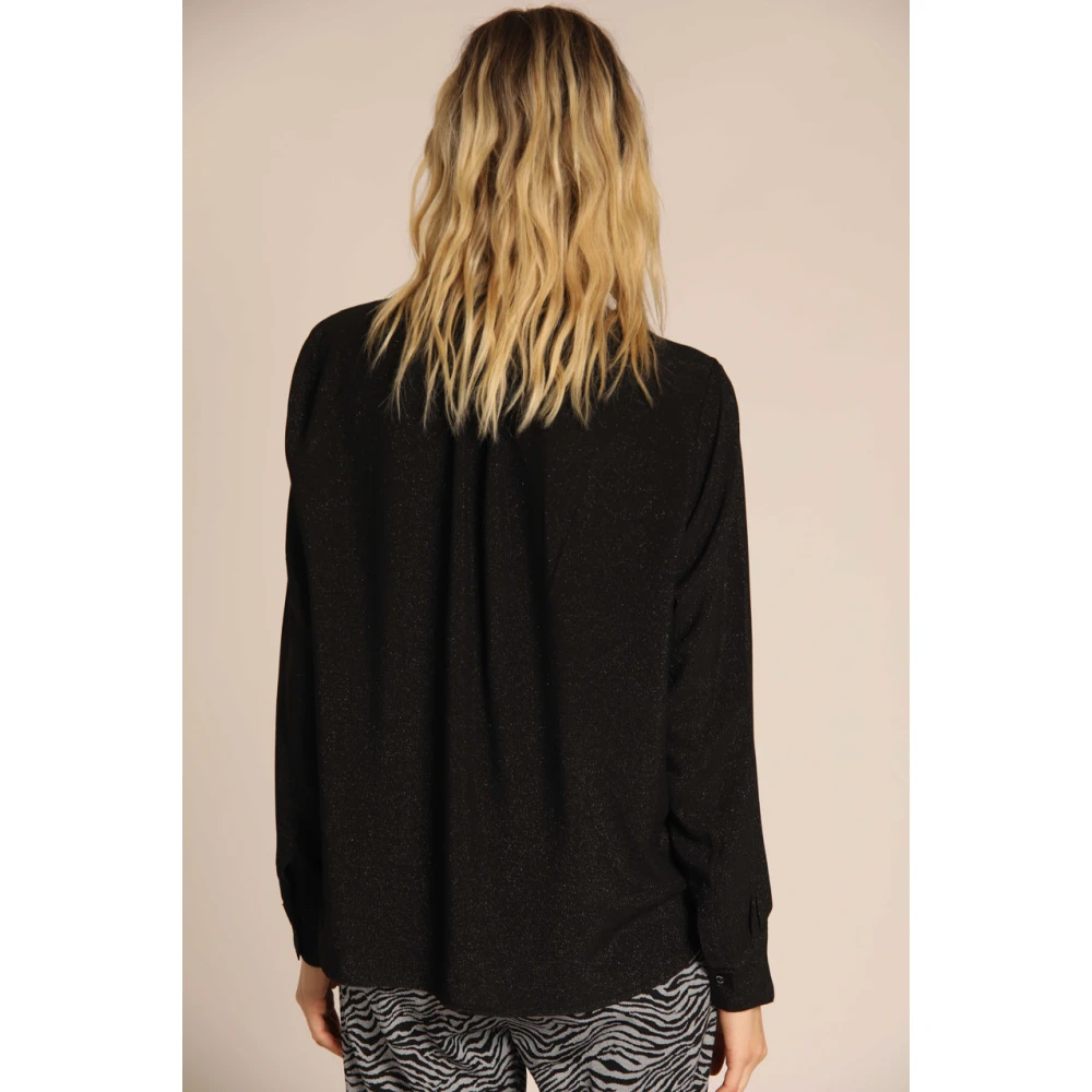 Mason's Adele Lurex Shirt met Lange Mouwen Black Dames