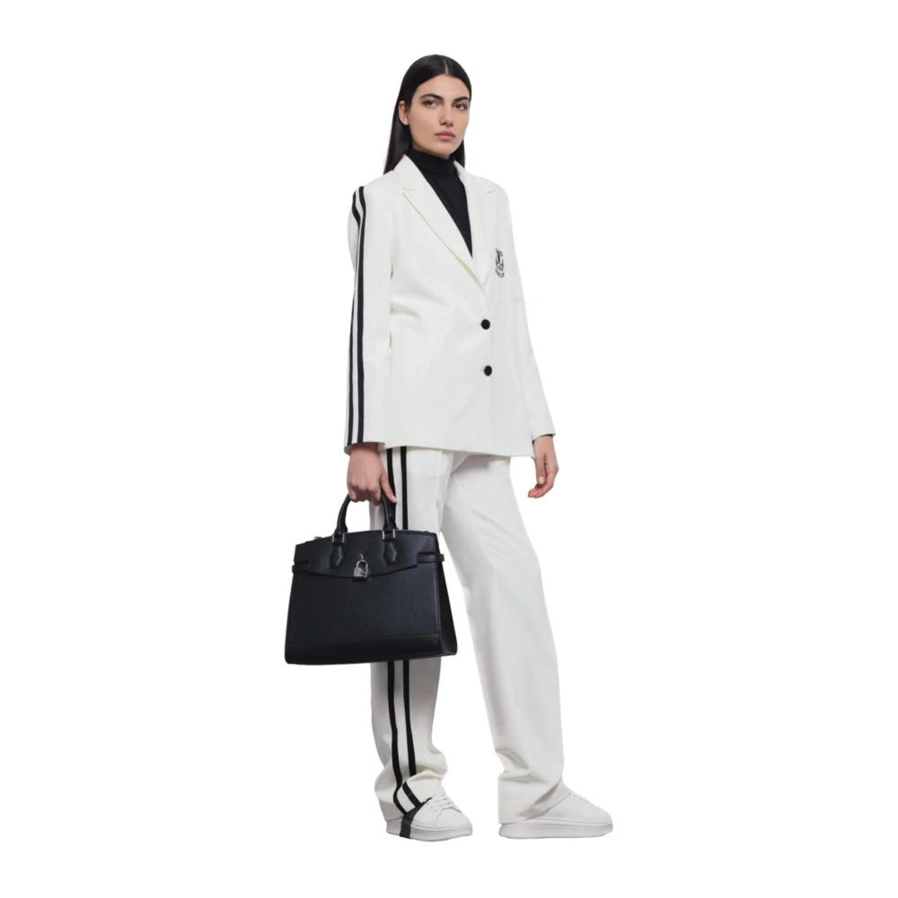 Gaëlle Paris Gladde Eco Leren Handtas met Slot Black Dames