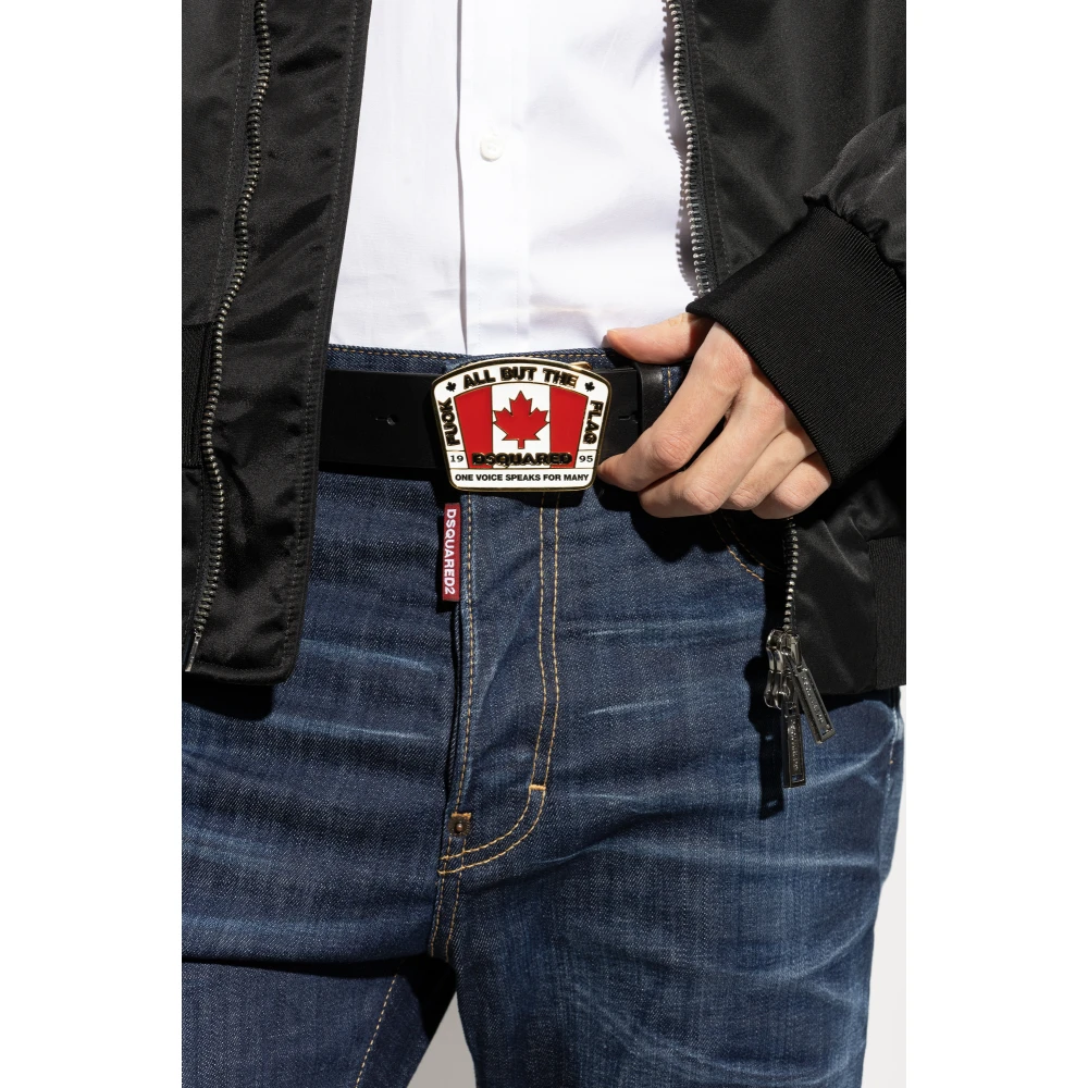 Dsquared2 Leren riem Black Heren