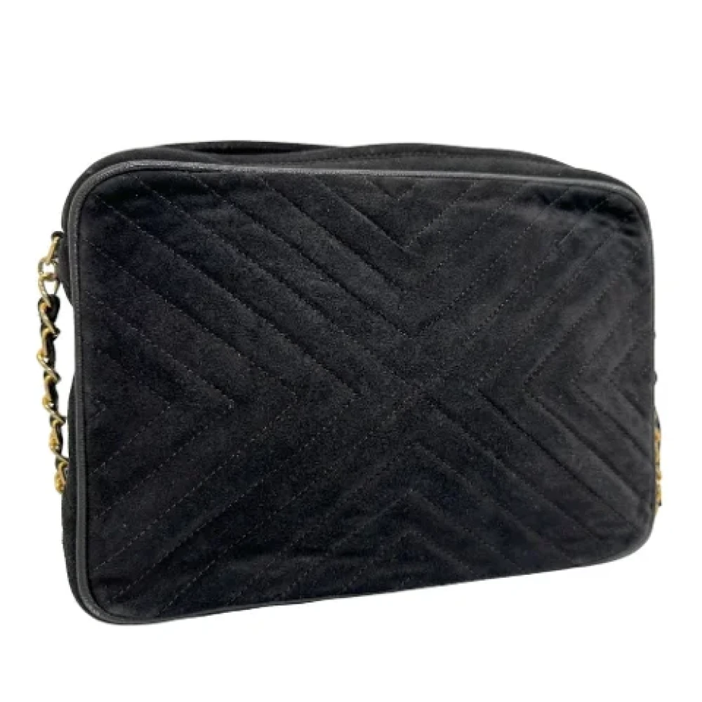 Chanel Vintage Pre-owned Suede shoulder-bags Black Dames