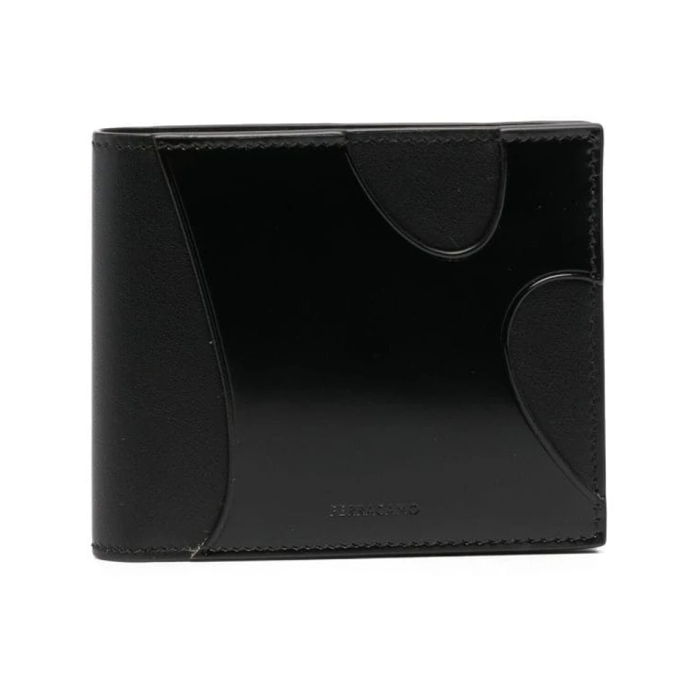 Salvatore Ferragamo Zwarte portemonnee met uitsnijdingen Black Heren