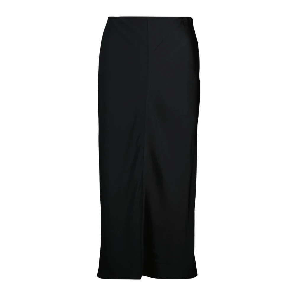 Ami Paris Zwarte Midi Rechte Rok Black Dames