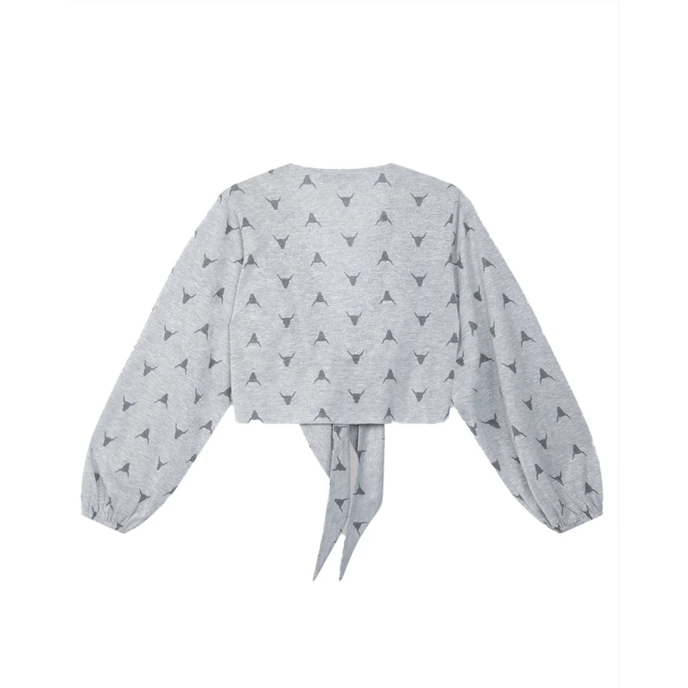 Alix The Label Transparante Bull Wrap Top Gray Dames