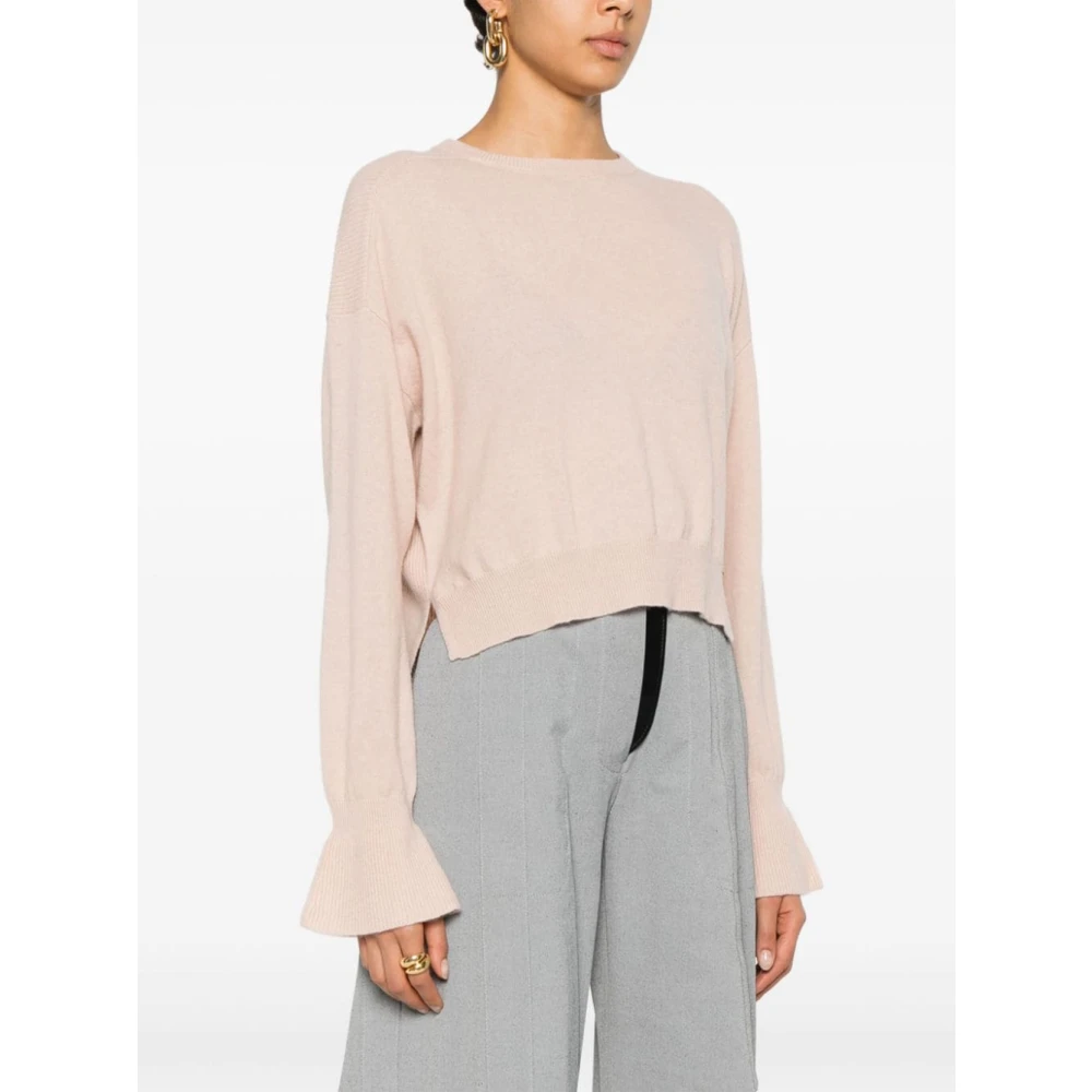 Liu Jo Roze Gebreide Trui met Logo Pink Dames