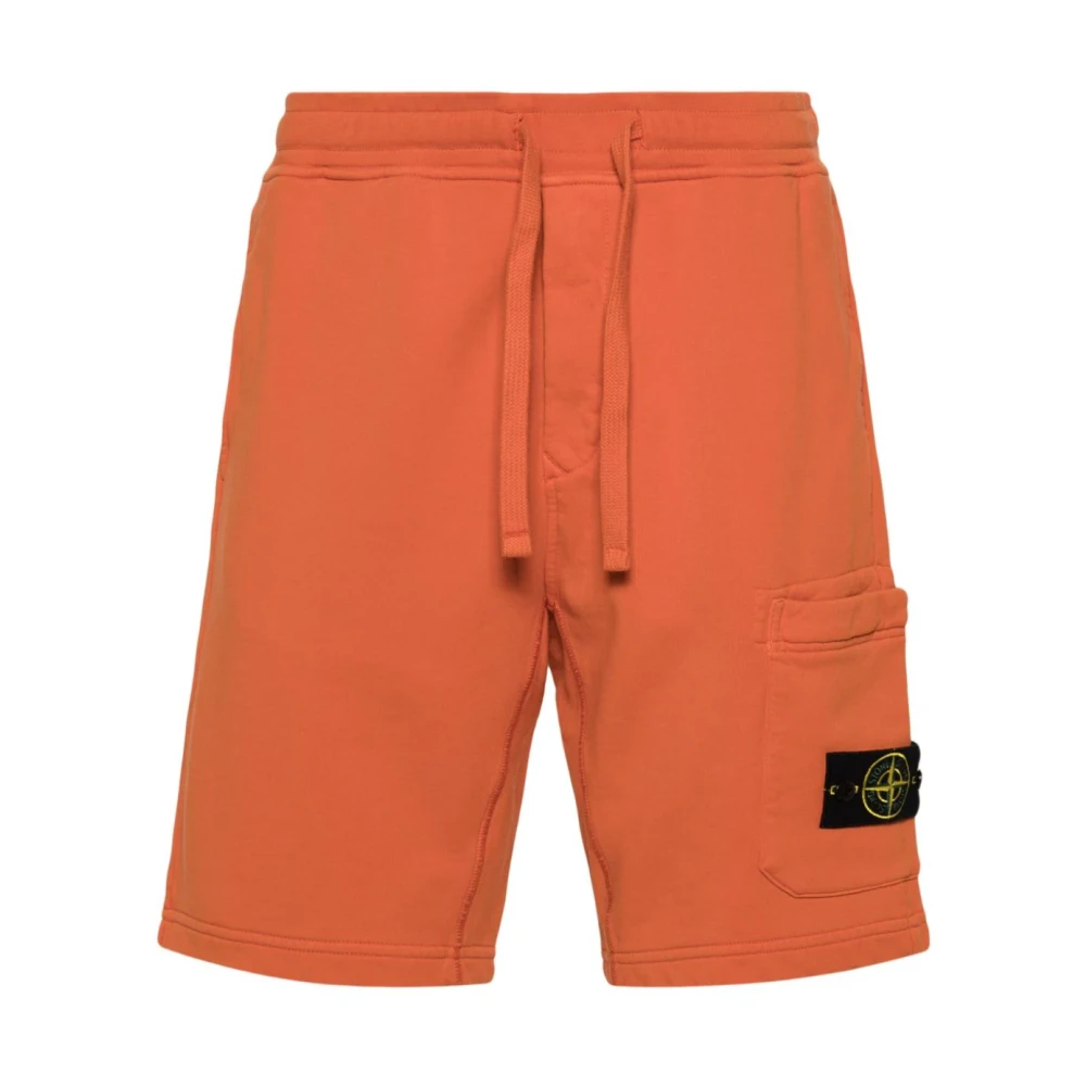 Stone Island Oranje Shorts met Zakken en Elastische Taille Orange Heren