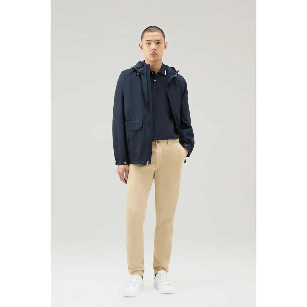 Woolrich Grafische Polo Shirt met Gestreepte Details Blue Heren