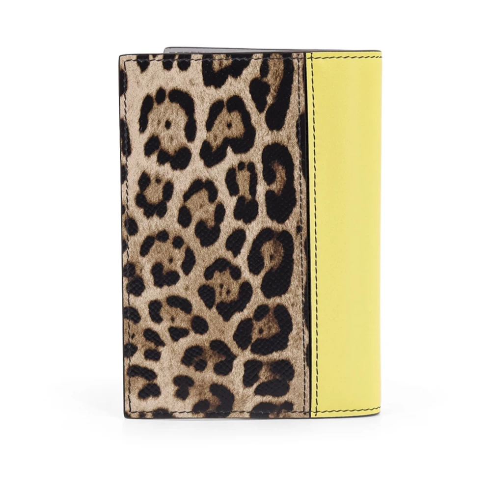 Dolce & Gabbana Leren paspoorthouder met Animalier-print Multicolor Heren