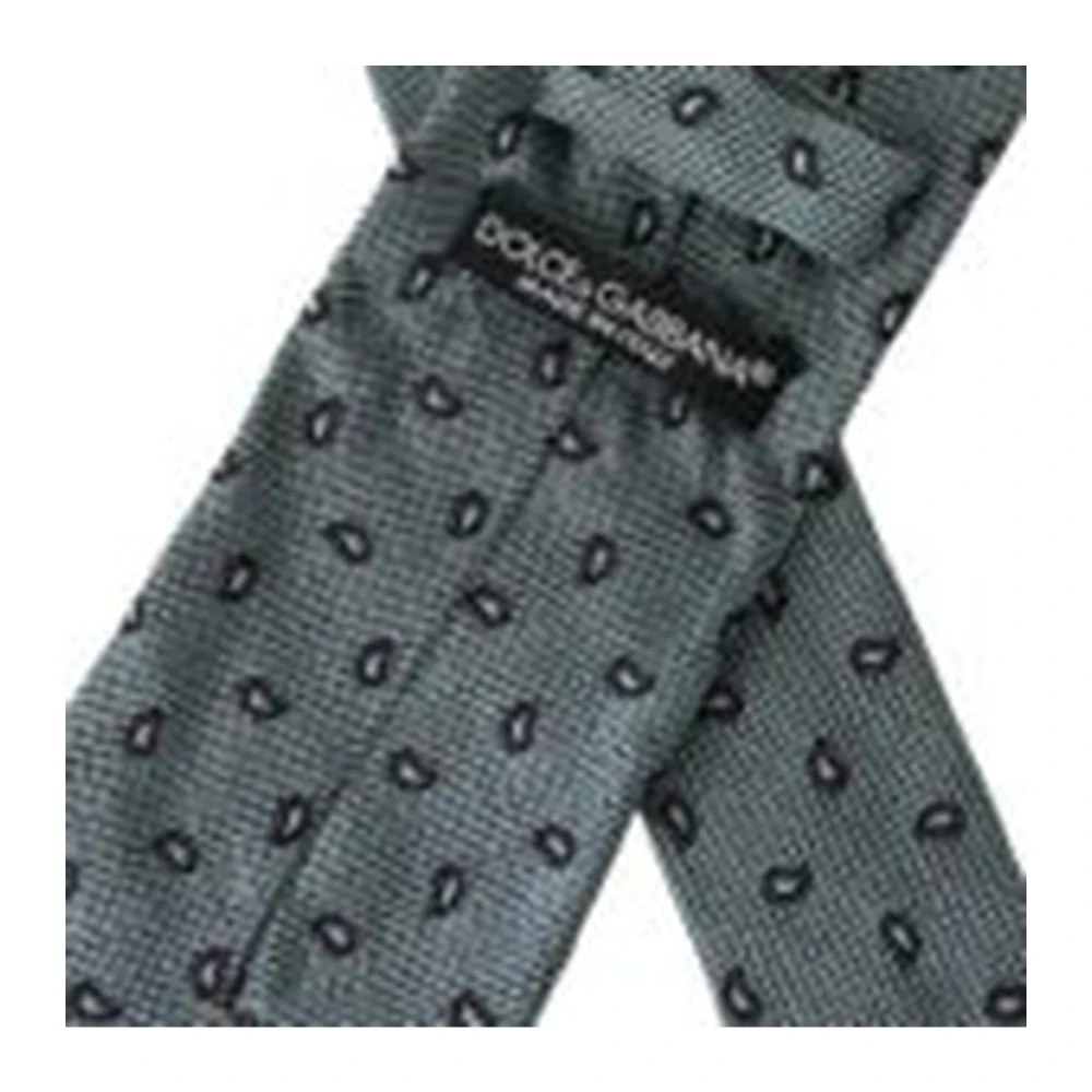 Dolce & Gabbana Groene Zijden Stropdas met Logodetails Green Heren