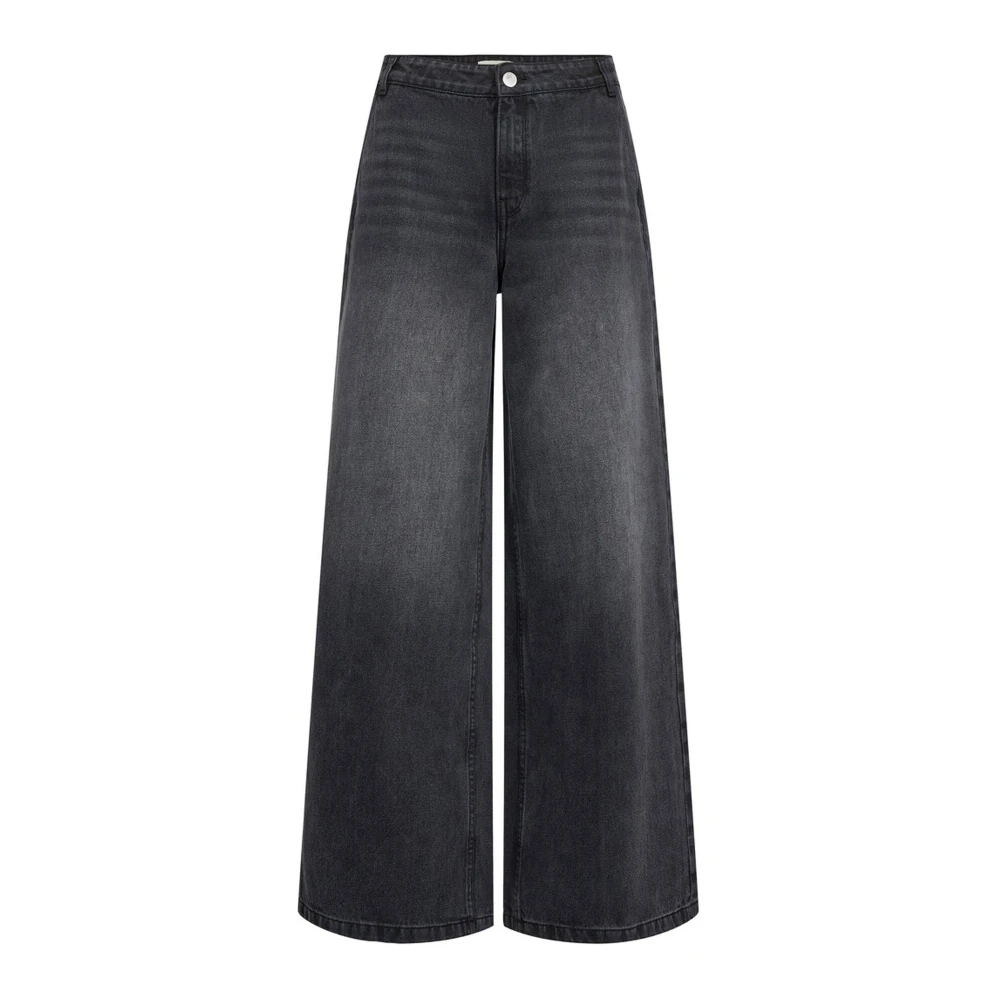 Sofie Schnoor Gray Wide Jeans, Female, Xl, Black Jeans Model Snos404