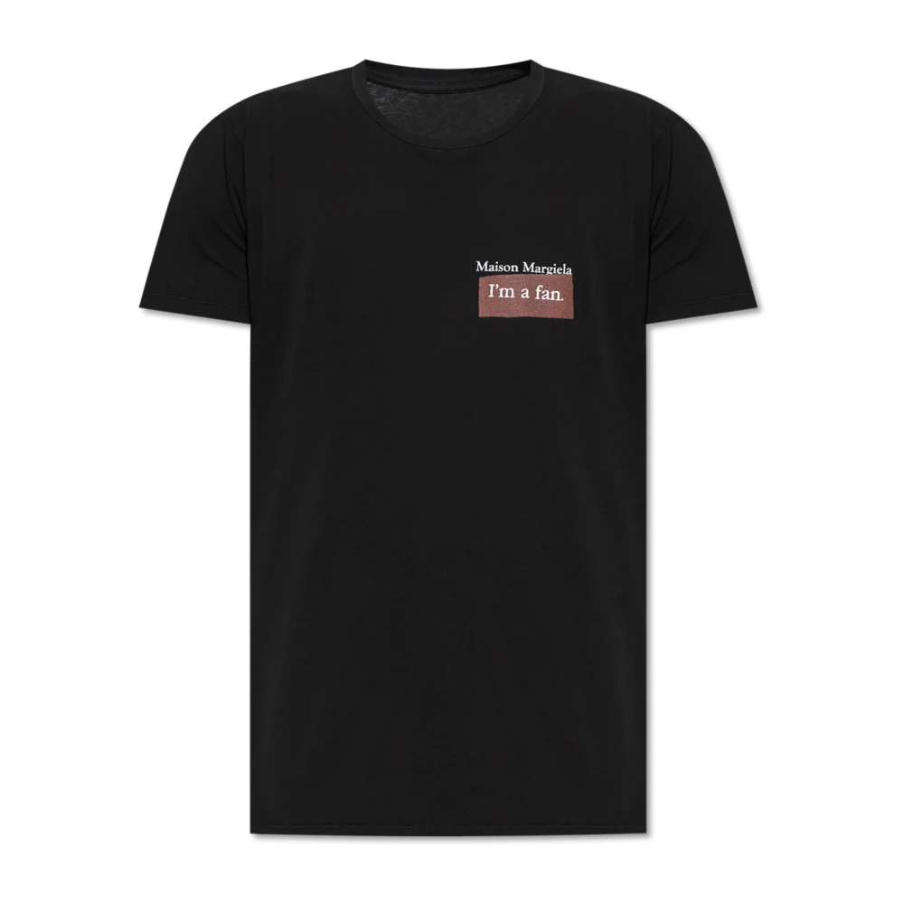 Maison Margiela Herren Schwarz T-Shirt Mit Logo