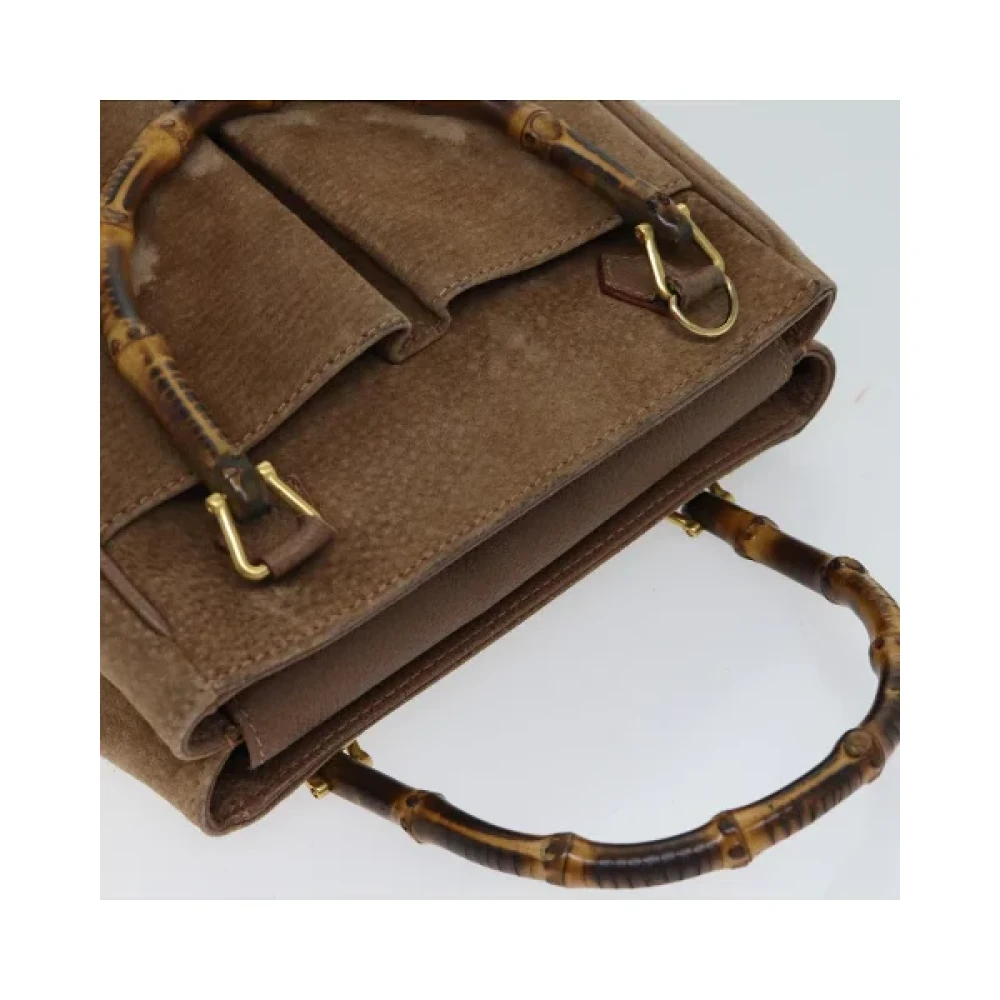Gucci Vintage Pre-owned Suede handbags Beige Dames