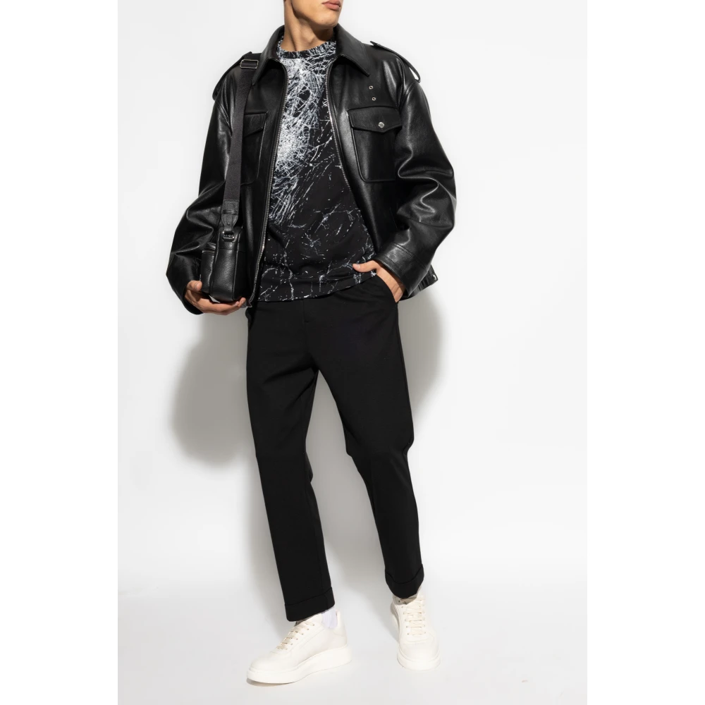 alexander mcqueen T-shirt met print Black Heren