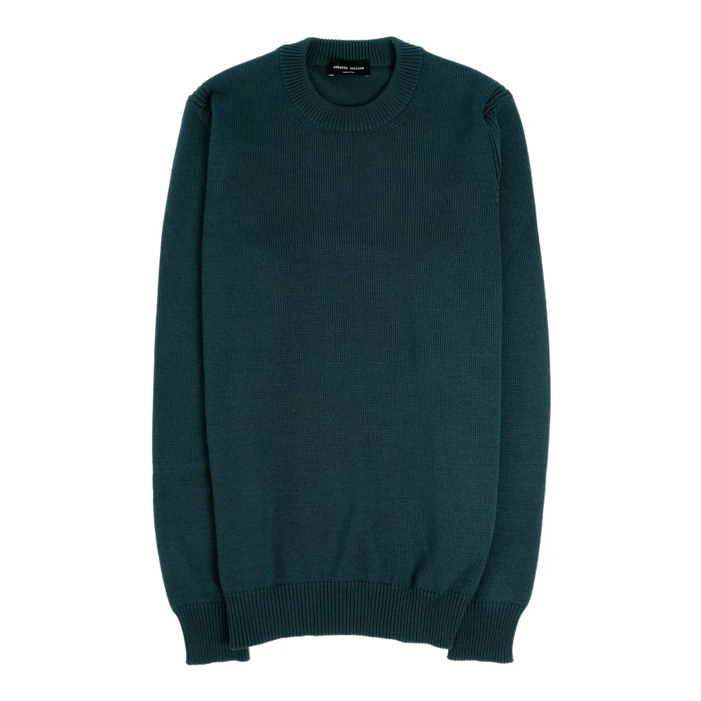 Roberto Collina Navy Zeeman Gebreide Trui Green Heren
