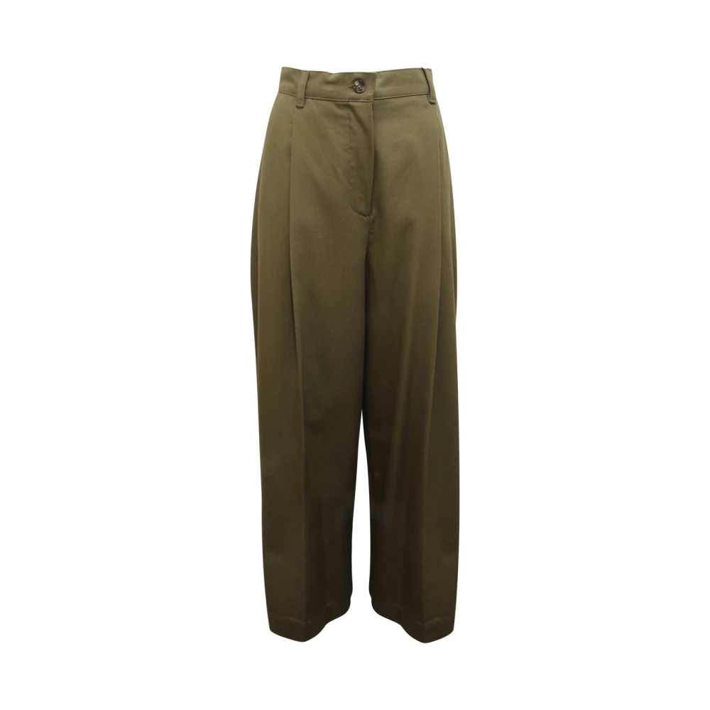 Max Mara Green Straight Trousers, Female, M, Nebbie Trousers