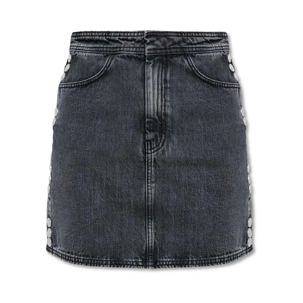 Gestuz Denim Rok met Zilveren Studs Gray Dames