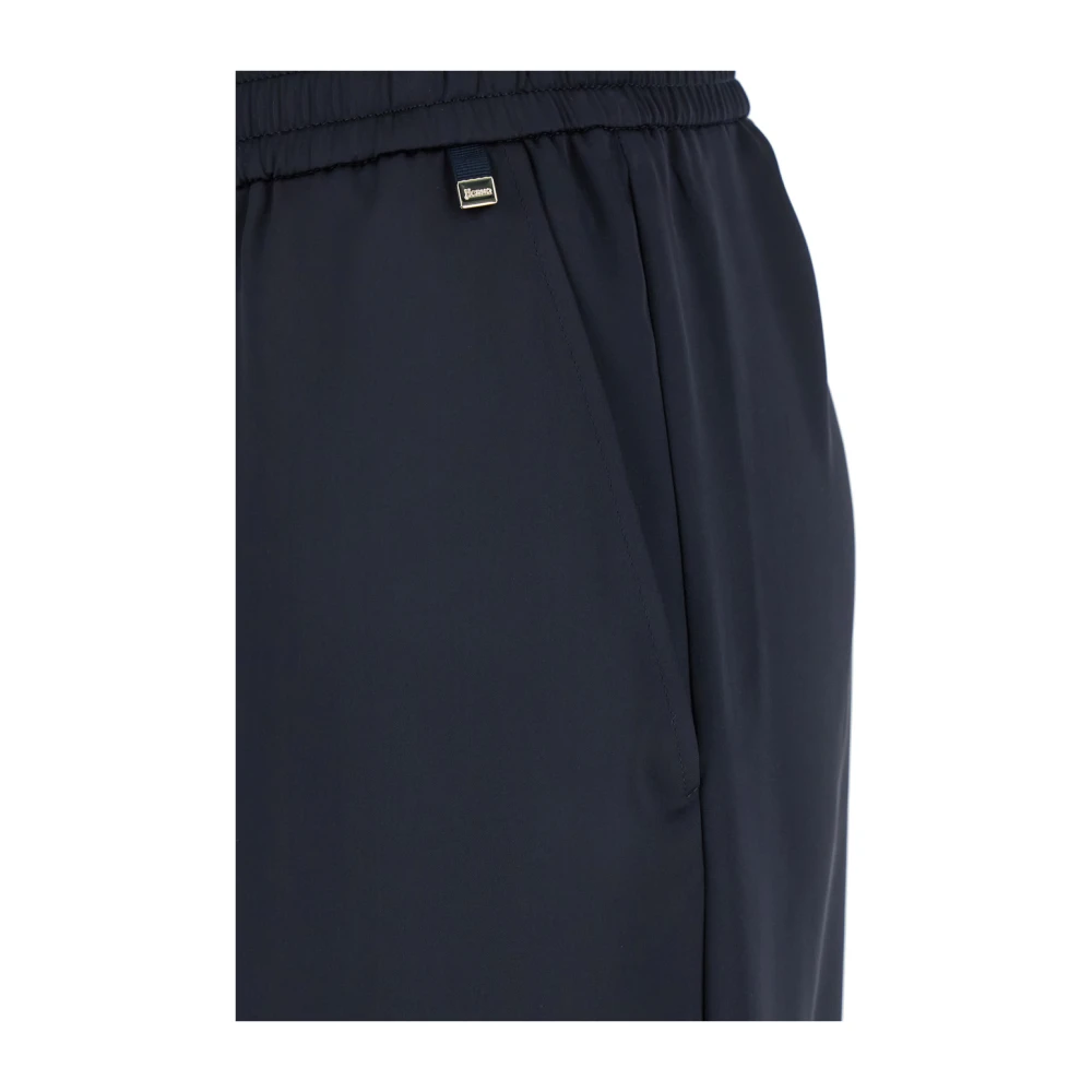 Herno Blauwe elastische trekkoord technische stof broek Blue Dames