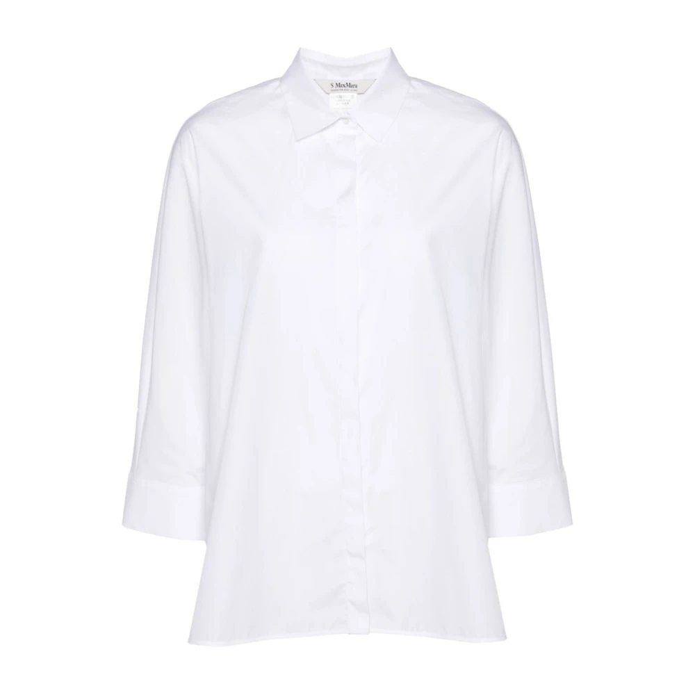 Max Mara Wit overhemd met lange mouwen en klassieke kraag White Dames
