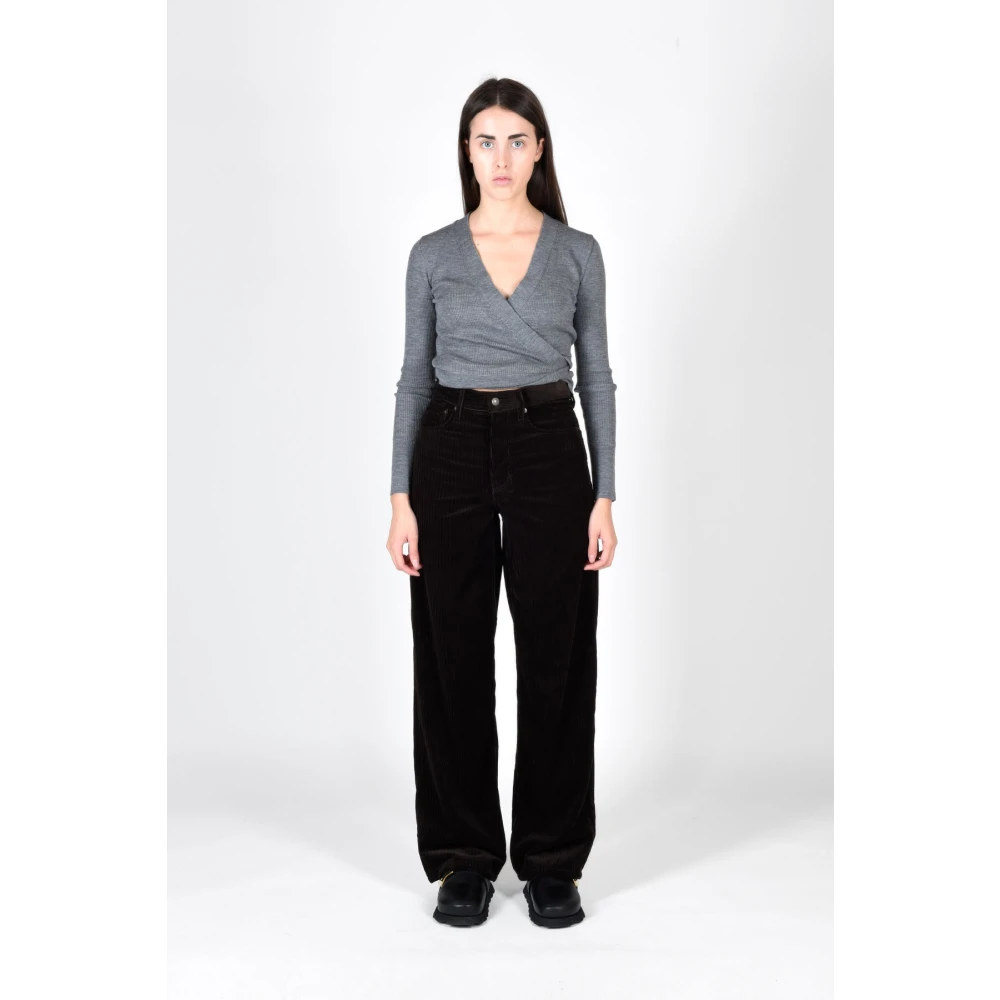 Dries Van Noten Katoenen Broek Brown Dames