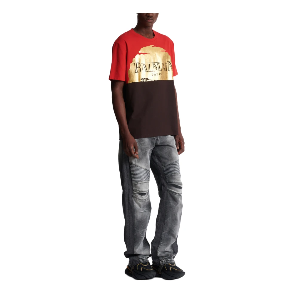 Balmain Disney x The Lion King T-shirt met zonsondergangprint Multicolor Heren