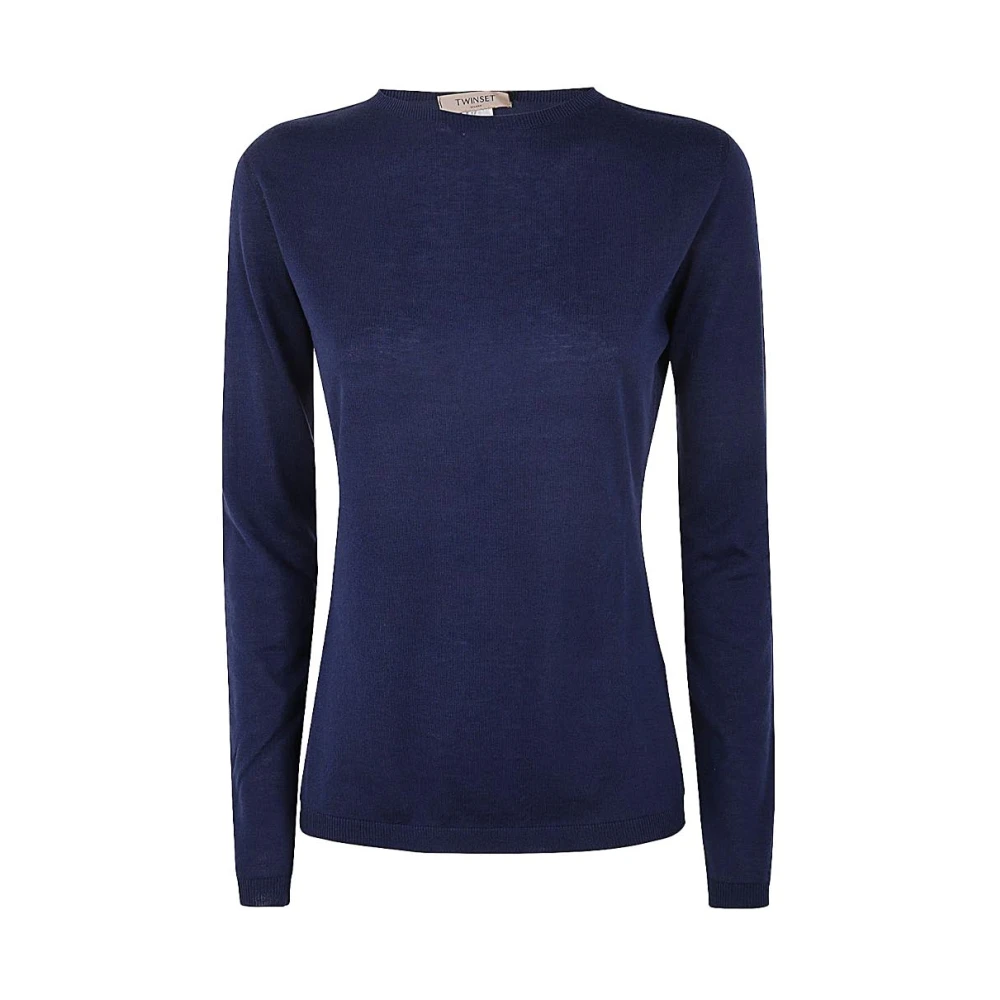 Twinset Zijde en kasjmier gebreide trui Blue Dames