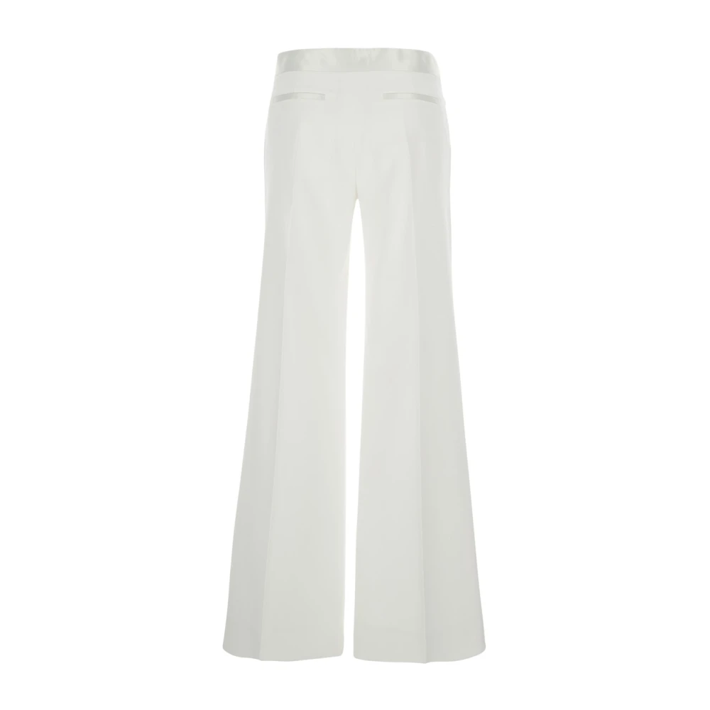 Victoria Beckham Witte wollen broek met riem White Dames