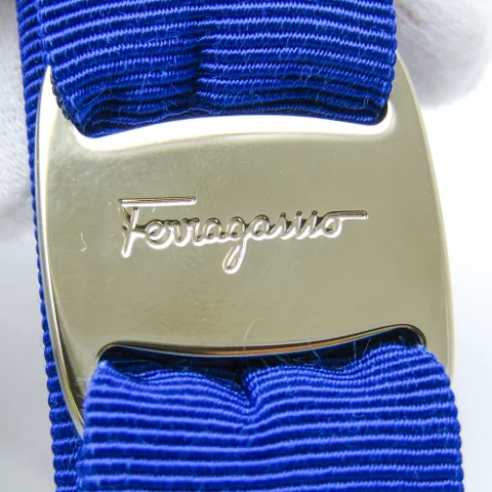Salvatore Ferragamo Pre-owned Cotton hair-accessories Blue Dames