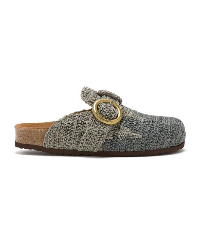 bicolour-crochet-vert-gris-semelle-en-caoutchouc