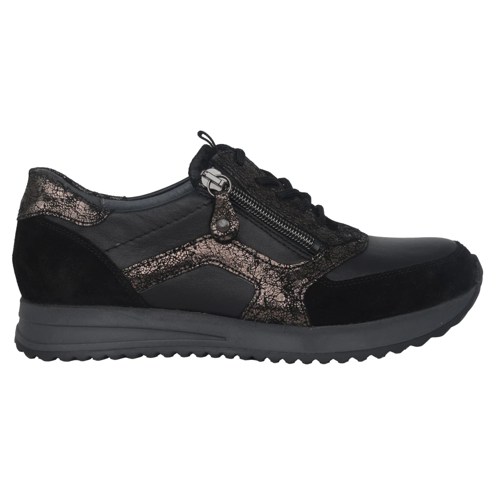 Waldläufer Dames sneakers met brede pasvorm – Dames Schoenen Zwart