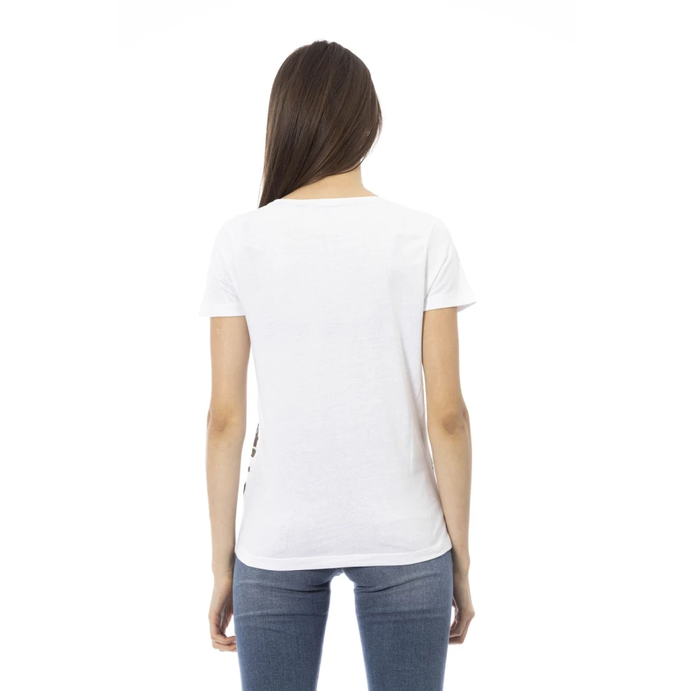 Trussardi Casual T-shirt met ronde hals White Dames