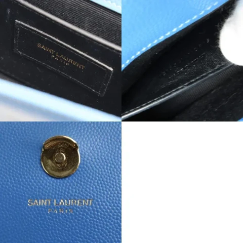 Yves Saint Laurent Vintage Pre-owned Leather shoulder-bags Blue Dames