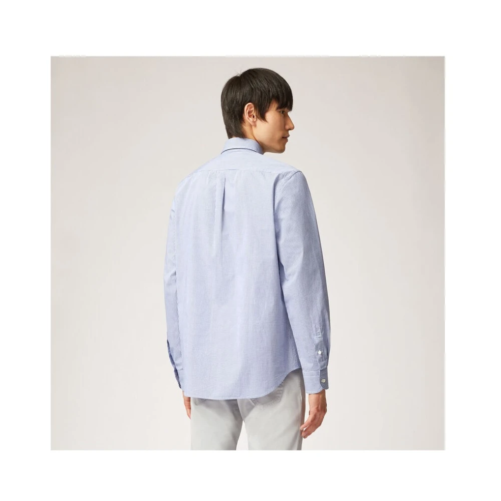 Harmont & Blaine Contrast Interne Overhemd Microcheck Lange Mouw Blue Heren