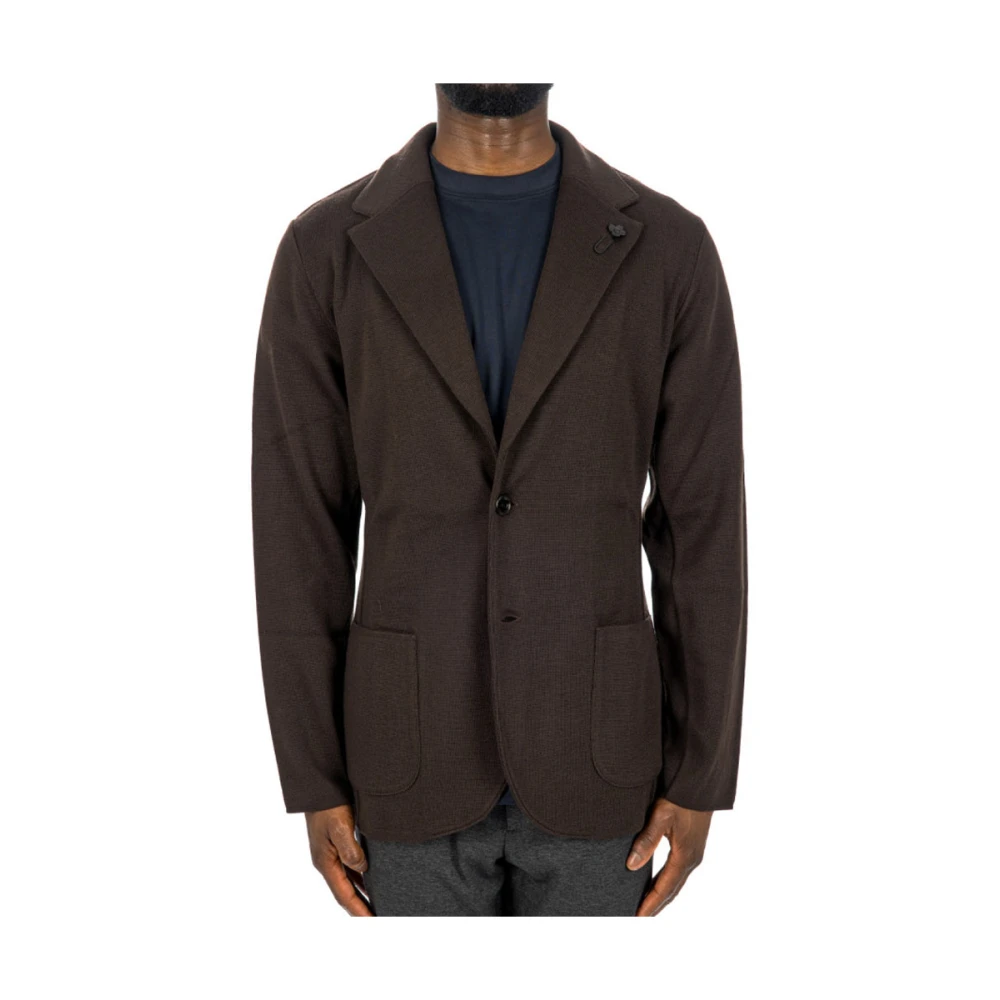 Lardini Gebreid colbert Made in Italy Brown Heren