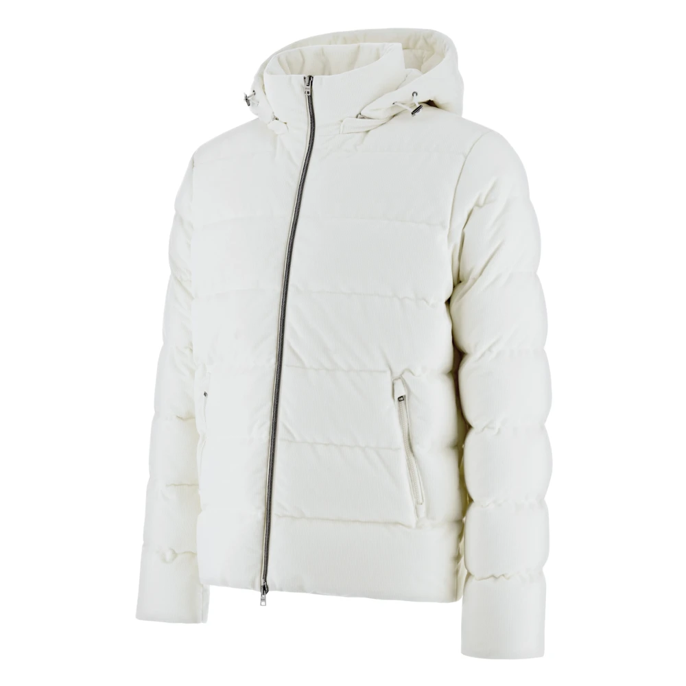 Herno Witte Fluwelen Bomberjack White Heren