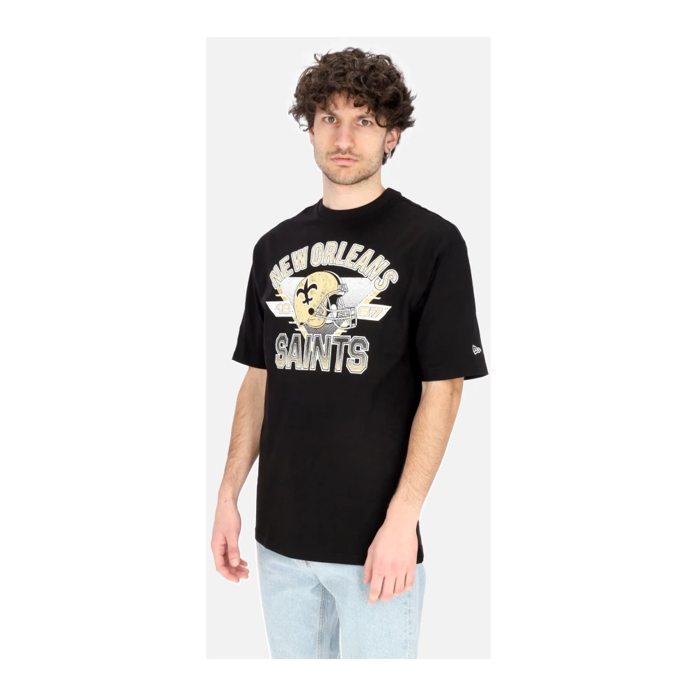 new era NFL Oversize Tee Zwart Wit Black Heren