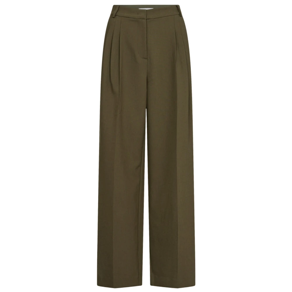 Co'Couture Plooi broek in legergroen Green Dames